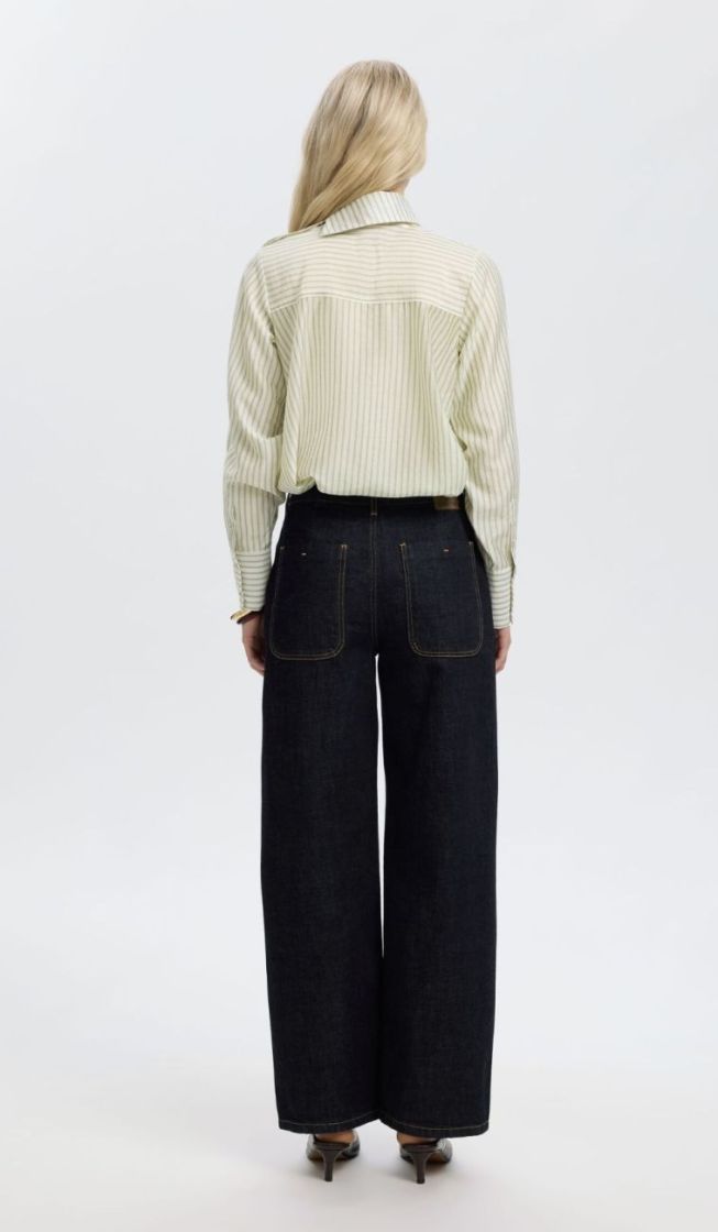 Slwconnie ls relaxed top  Egret stripes