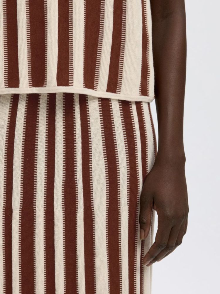 Slflina SL knit O-neck Cherry Mahogany