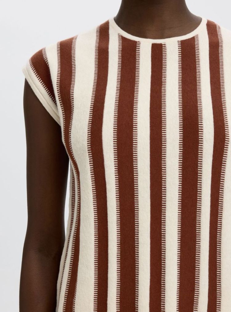 Slflina SL knit O-neck Cherry Mahogany