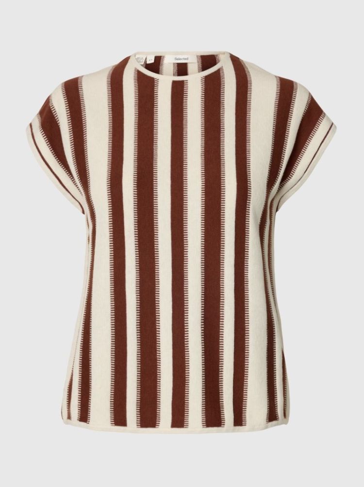 Slflina SL knit O-neck Cherry Mahogany