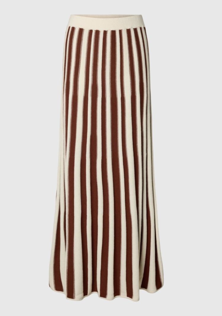 Slflina HW knit long skirt Cherry Mahogany