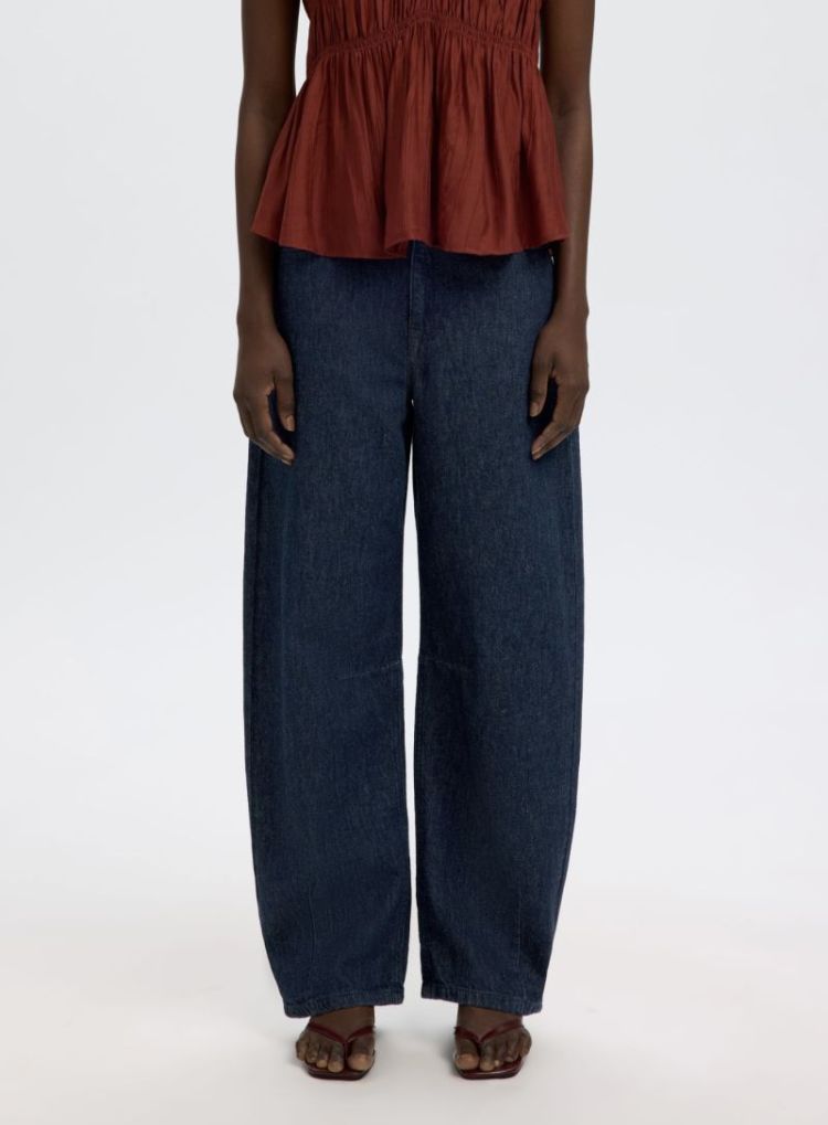 Slfloose barrel hannyh mw jeas Dark blue denim