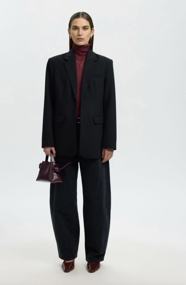 Slwvendy wool LS knit roll nek Twany port 