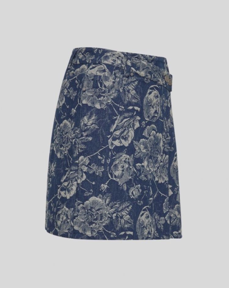 Mschtita skirt Mid blue flower