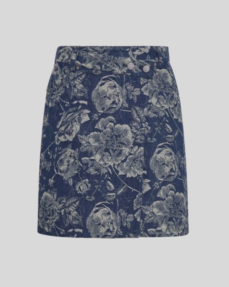 Mschtita skirt Mid blue flower