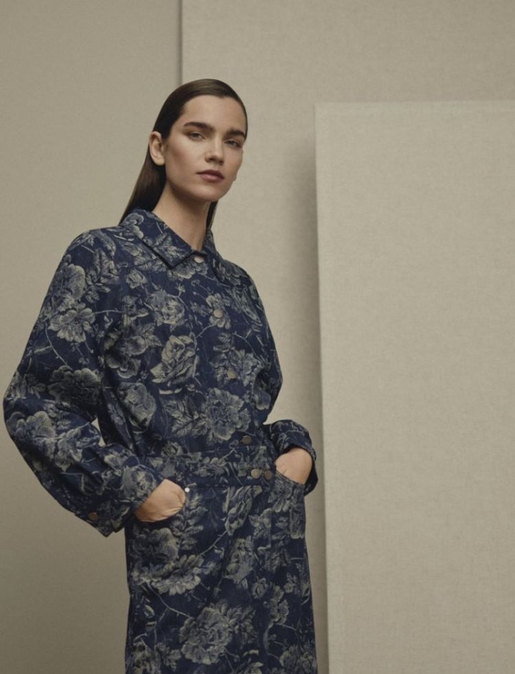 Mschtita shirt  Mid blue flower