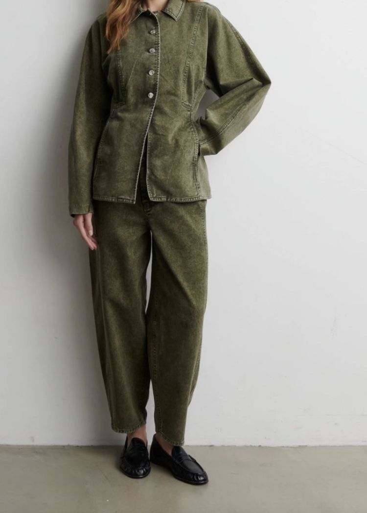 Jaye denim barrel jeans Green denim
