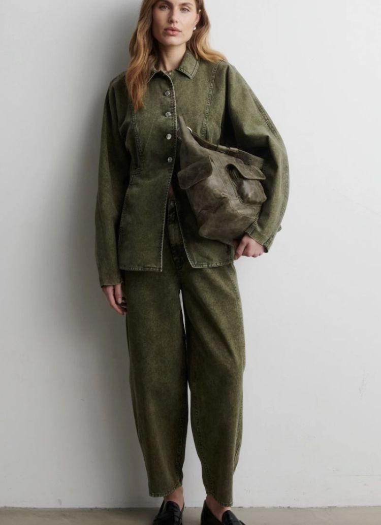 Jaye denim barrel jeans Green denim