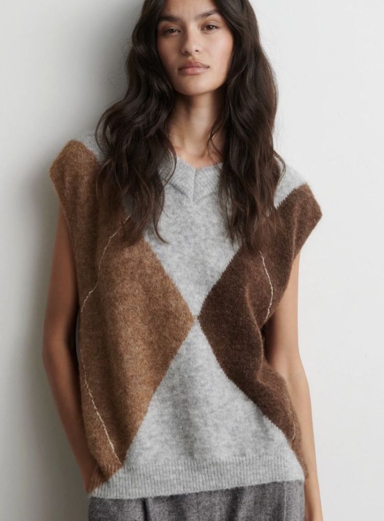 Forca knit vest  Ligth grey mela