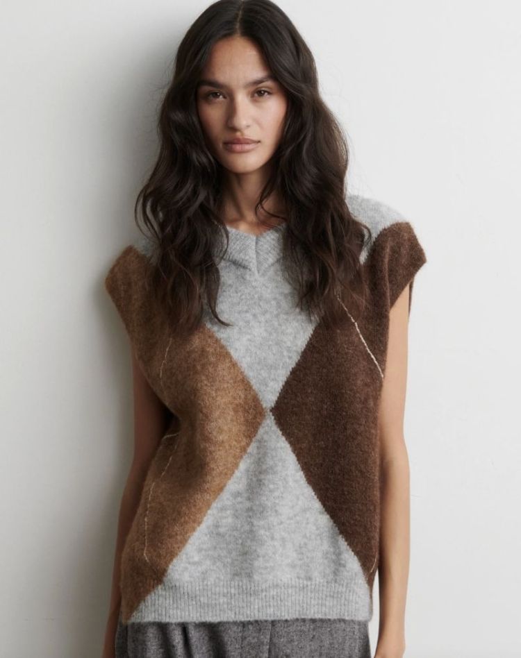 Forca knit vest  Ligth grey mela