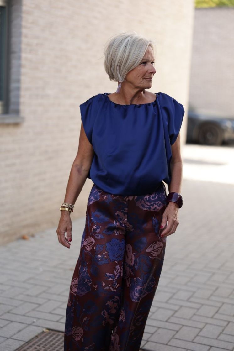 Alma Satin Dark Blue
