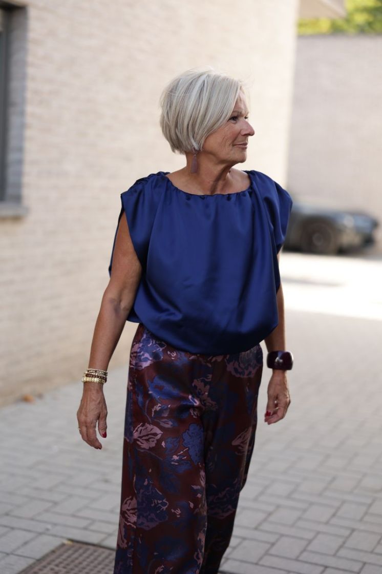 Alma Satin Dark Blue