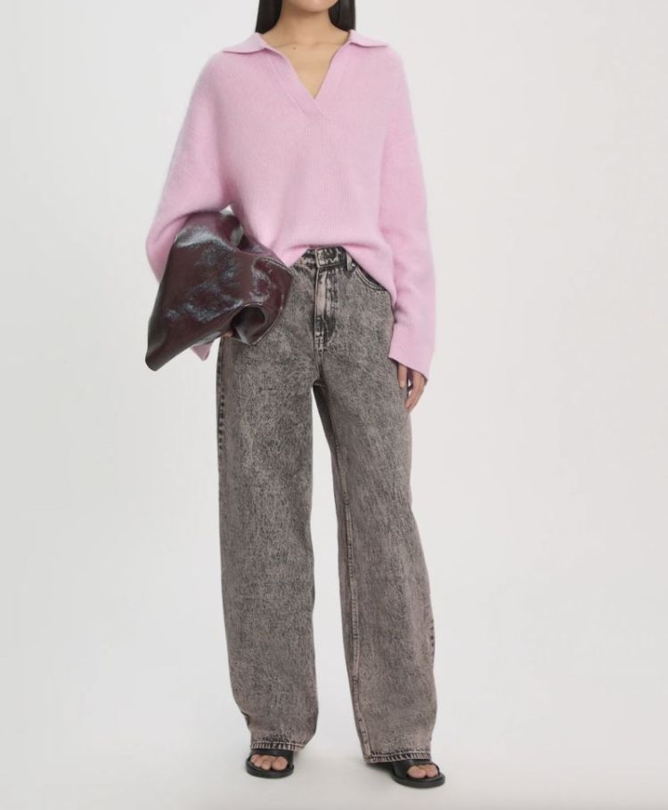 Theodora denim trousers  Pink / grey aci
