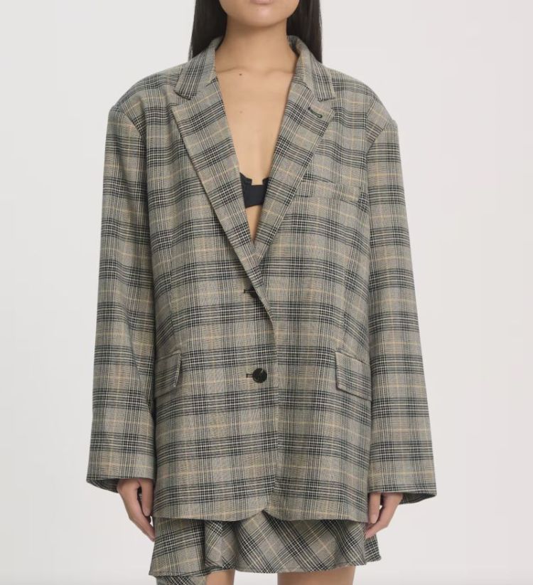 Arwen wool blazer Black and white