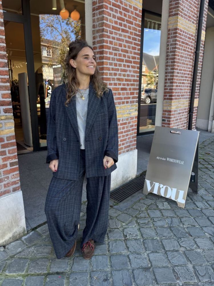 Camilo Blazer Grey blue check