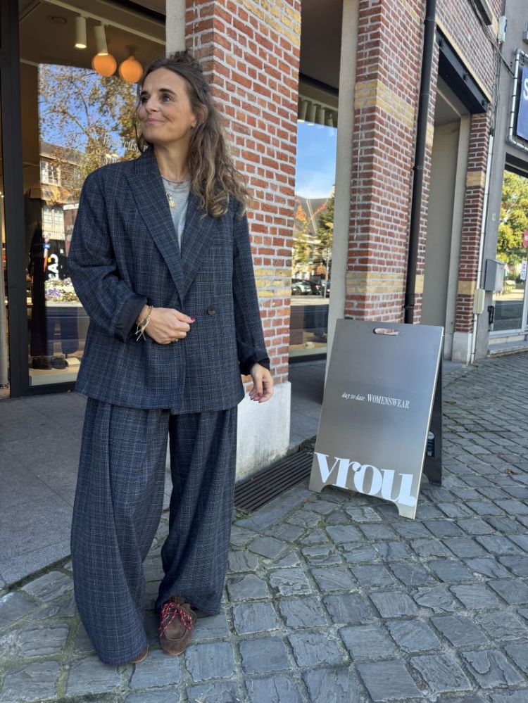 Camilo Blazer Grey blue check
