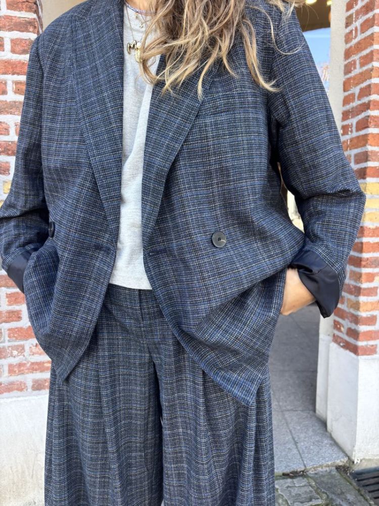 Camilo Blazer Grey blue check
