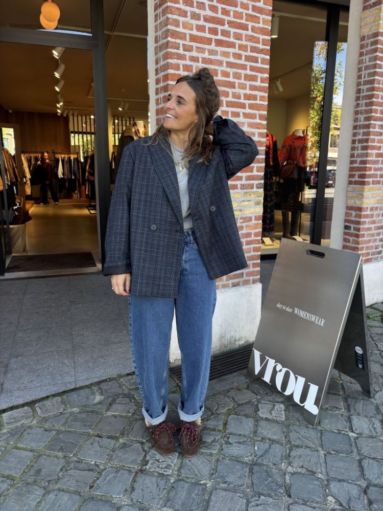 Camilo Blazer Grey blue check