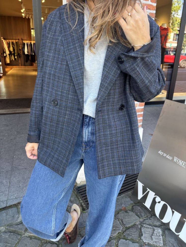Camilo Blazer Grey blue check