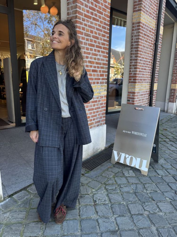 Marou trousers Grey blue check