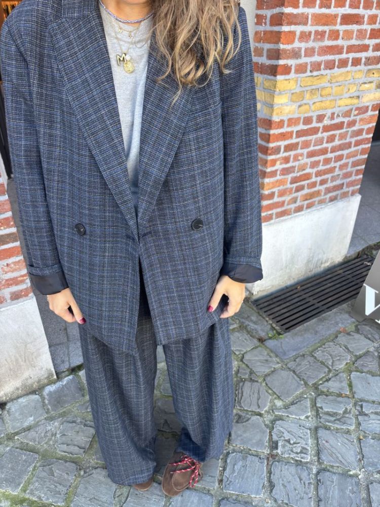Marou trousers Grey blue check