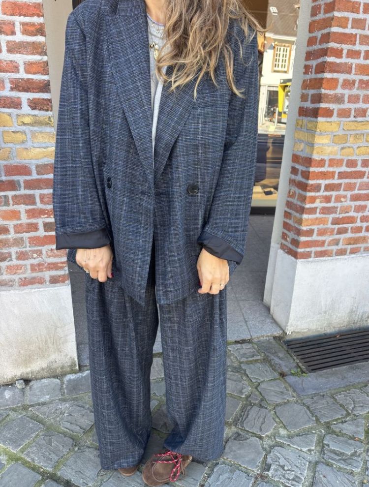 Marou trousers Grey blue check