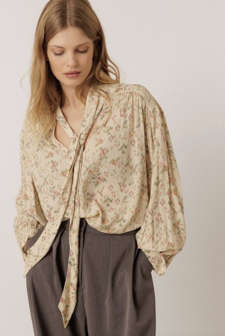 Oversize cotton shirt Ecru
