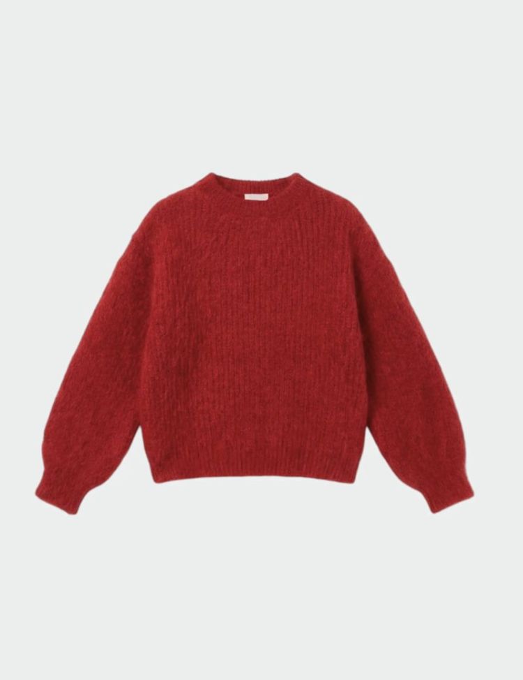 Brushed effect mohair sweater  Red