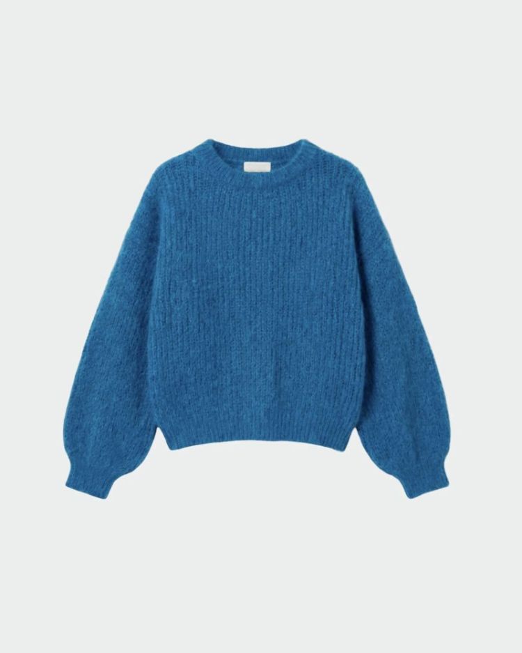 Brushed effect mohair sweater  Blue