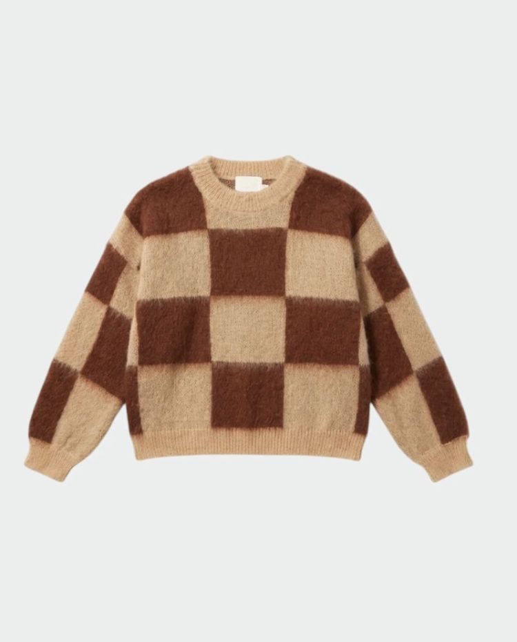Brushed - effect plaid Grapefruit