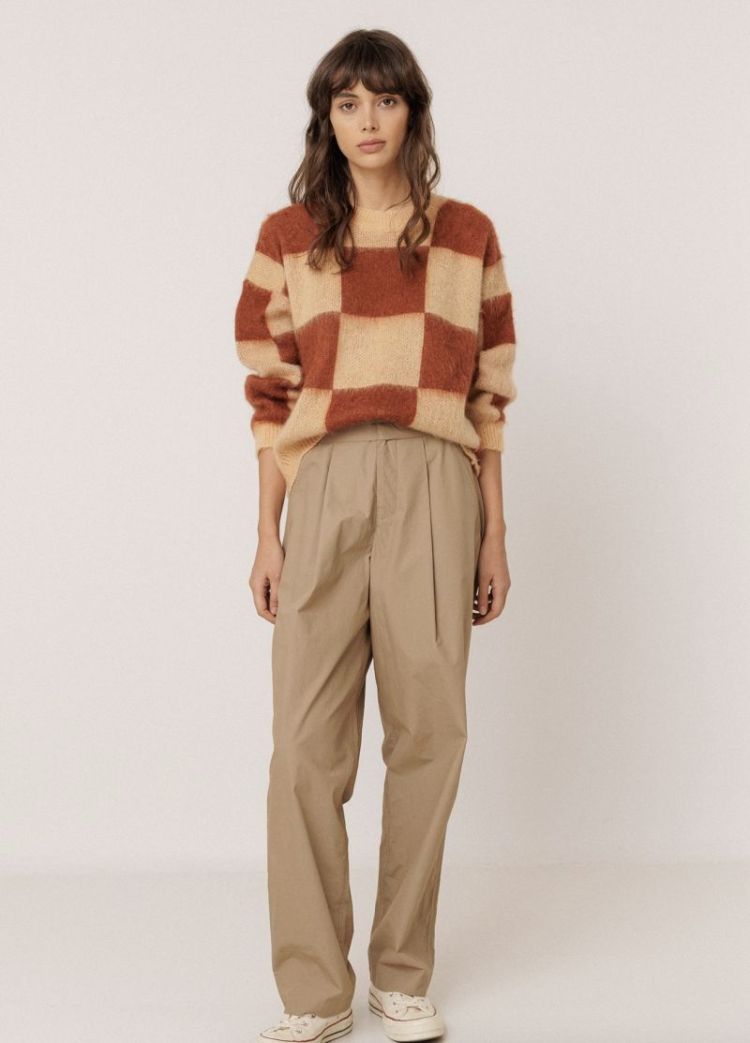 Brushed - effect plaid  Grapefruit 