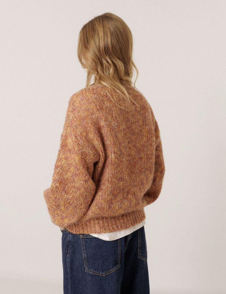 Decorative melange sweater Pink