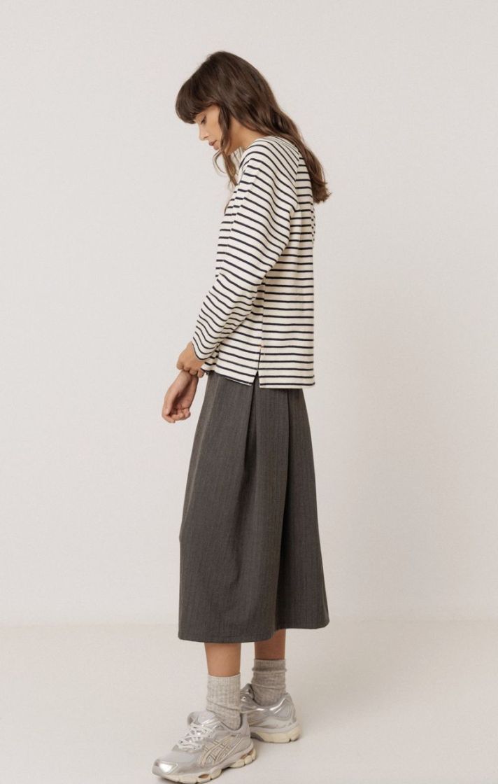 Striped terrycloth sweatshirt Indigo blue
