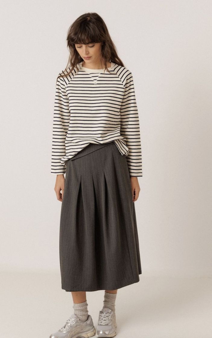Striped terrycloth sweatshirt  Indigo blue