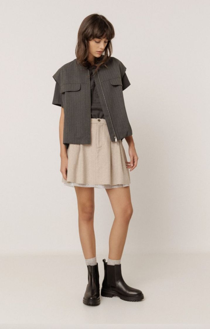 Chaleco Puffy hem vest  Marengo
