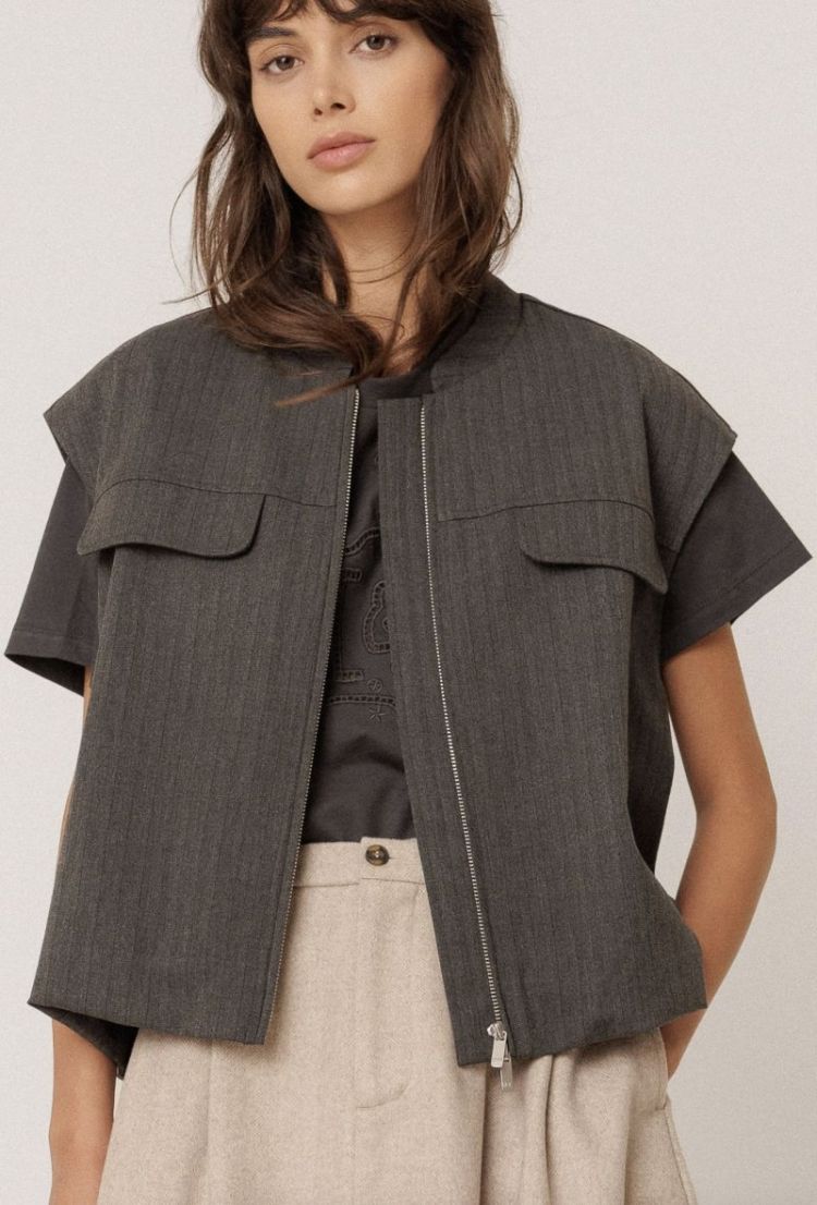 Chaleco Puffy hem vest  Marengo