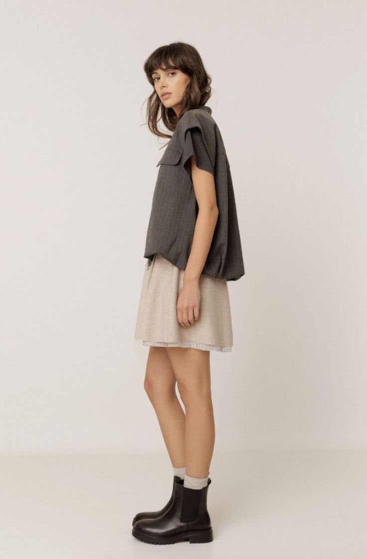 Chaleco Puffy hem vest  Marengo