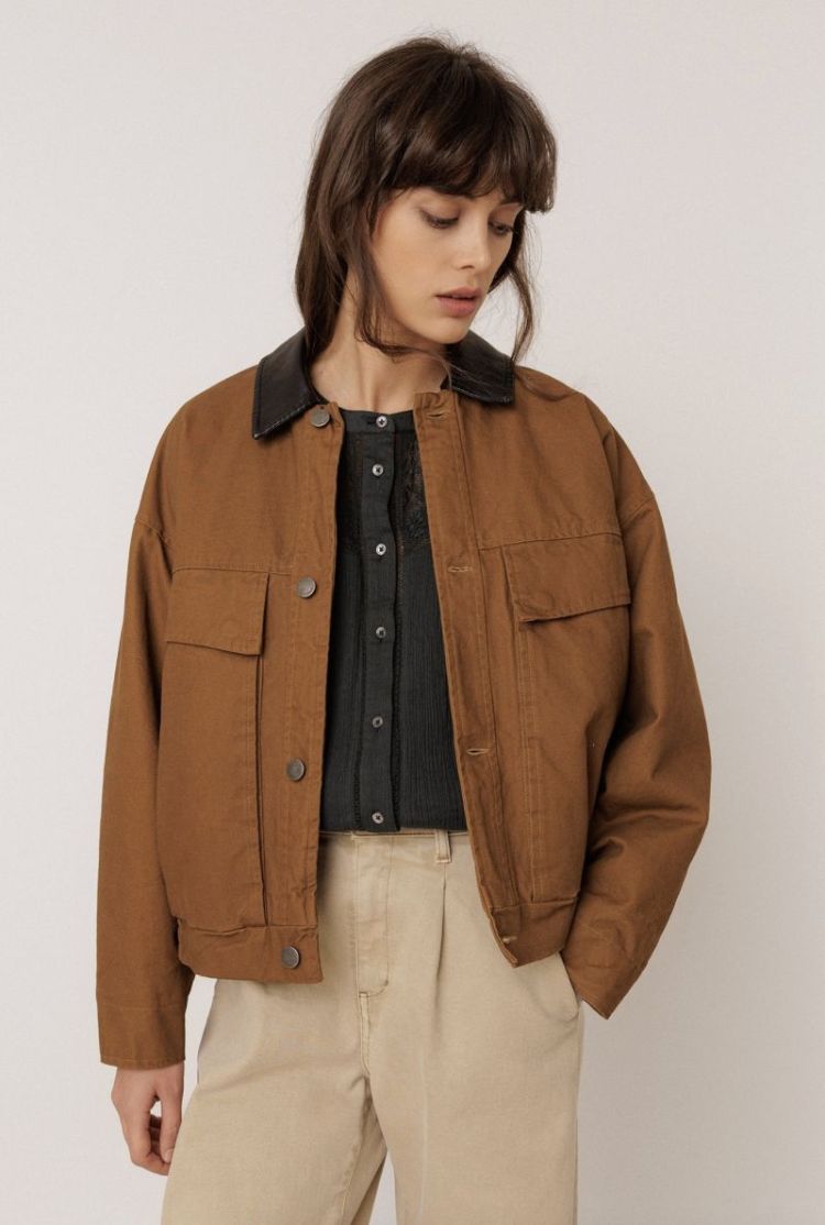Washed-effect quilted jacket Toffee