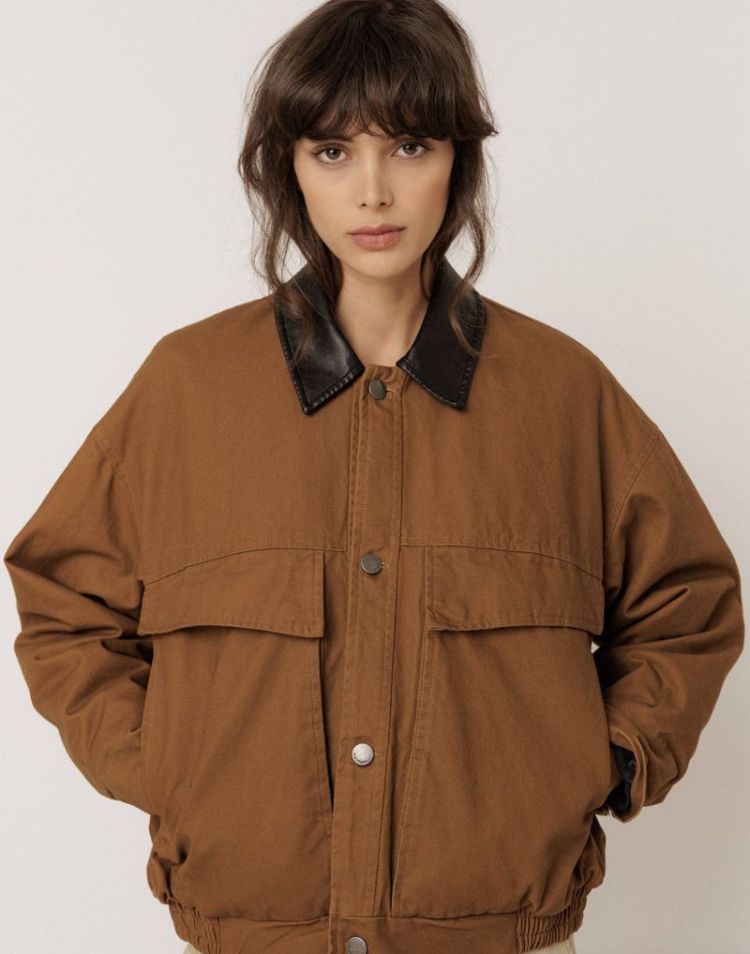 Washed-effect quilted jacket Toffee
