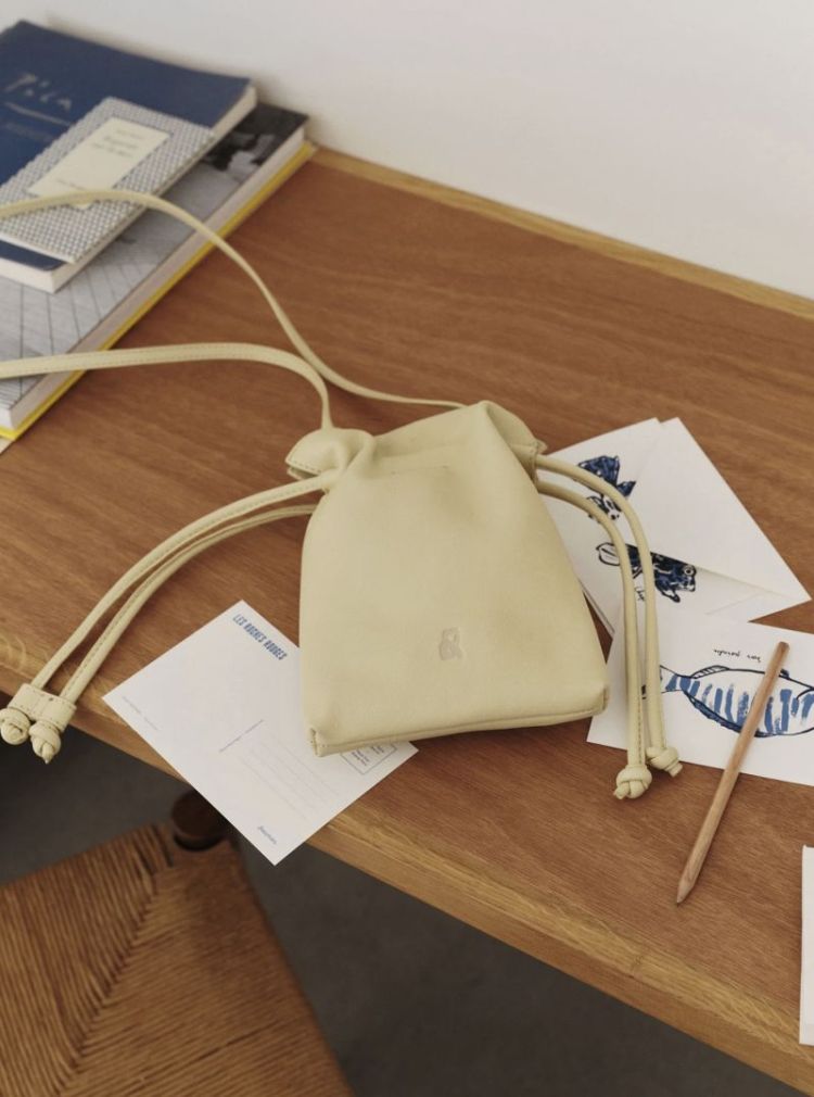 Mini ruched-leather bag Butter