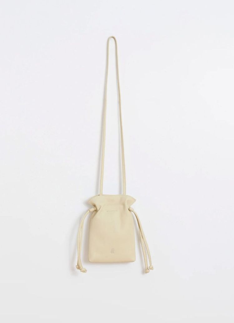 Mini ruched-leather bag Butter