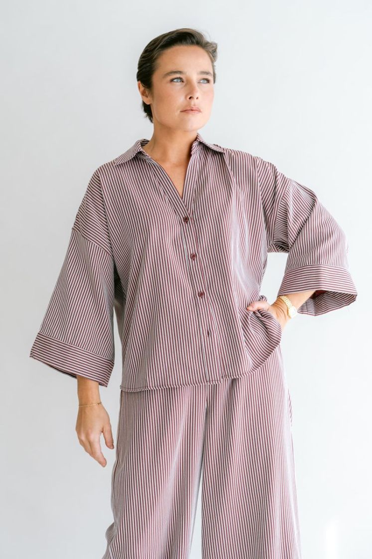 Sam pants Stripe bordeaux