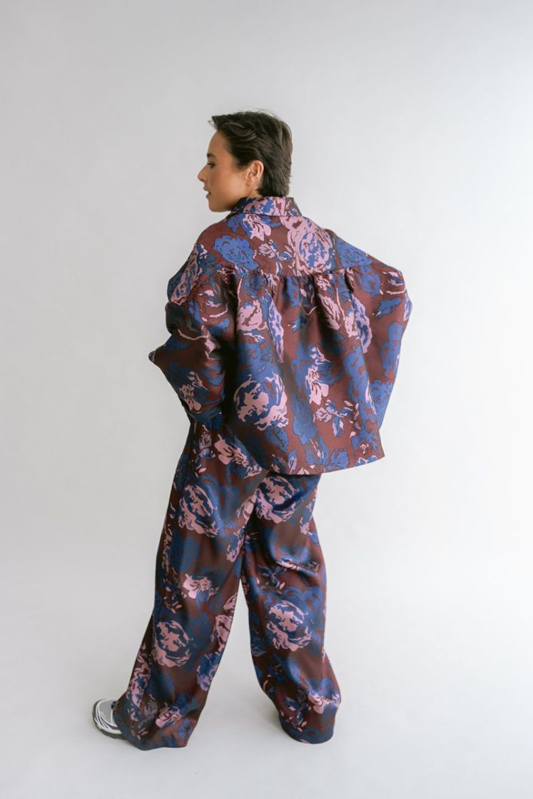 Sam pants Bordeaux flower