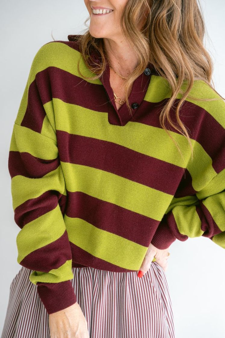 Leonie polo Stripe bordeaux