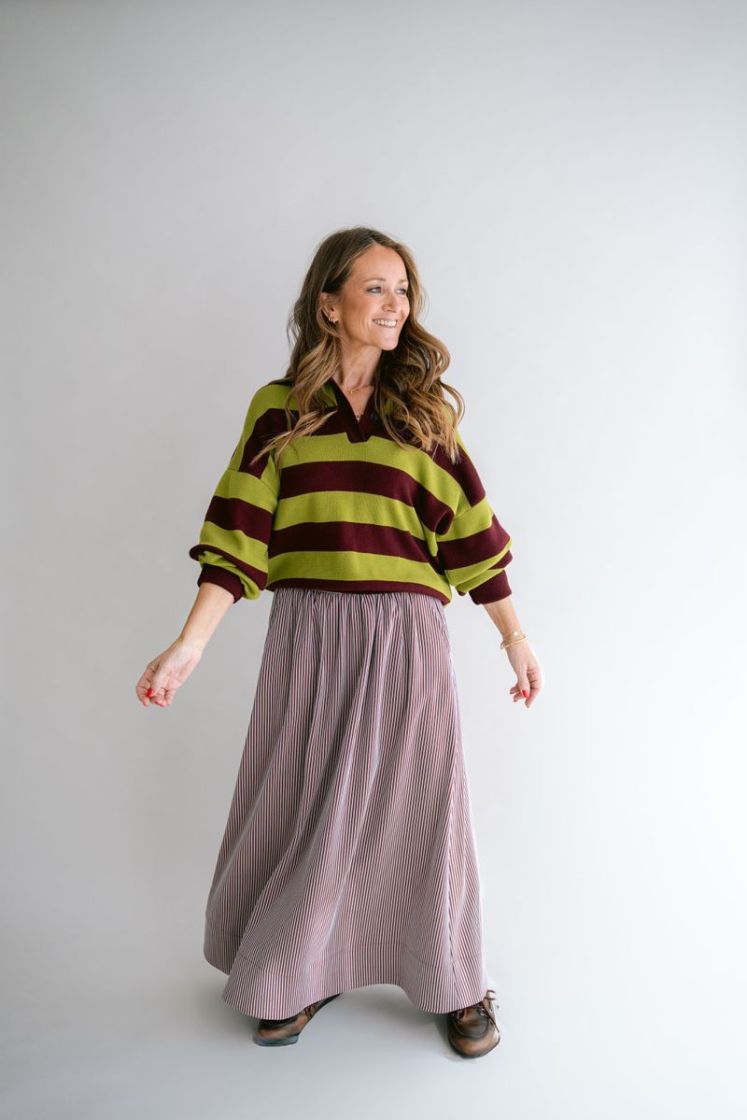 Leonie polo Stripe bordeaux