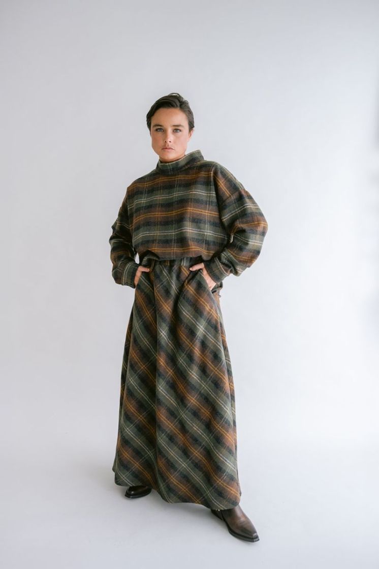Juno skirt  Moss green chec