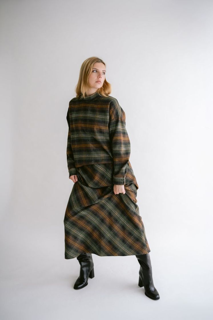 Juno skirt  Moss green chec