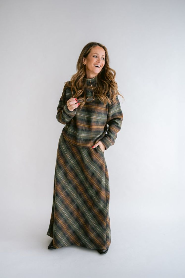 Juno skirt  Moss green chec