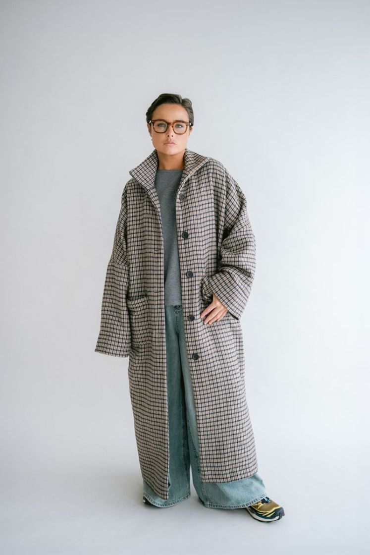 Noor jacket long check check
