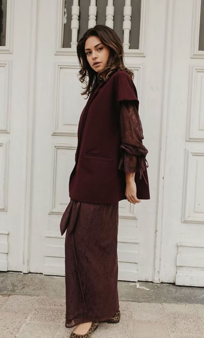 Skirt Joelle Bordeaux kant